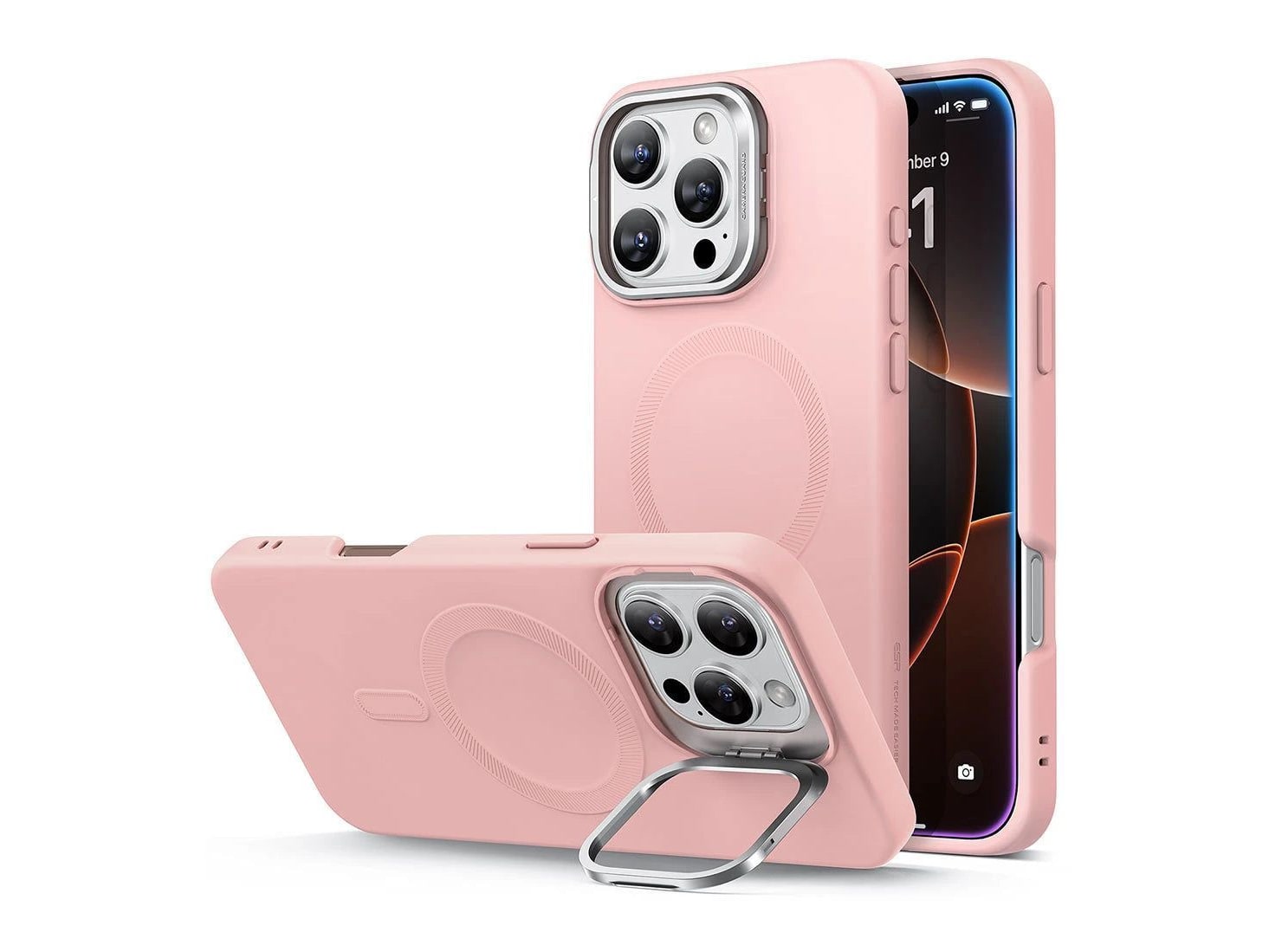 ESR - Cloud Soft Case with Stash Stand (HaloLock) - iPhone 16 Pro Max - Pink