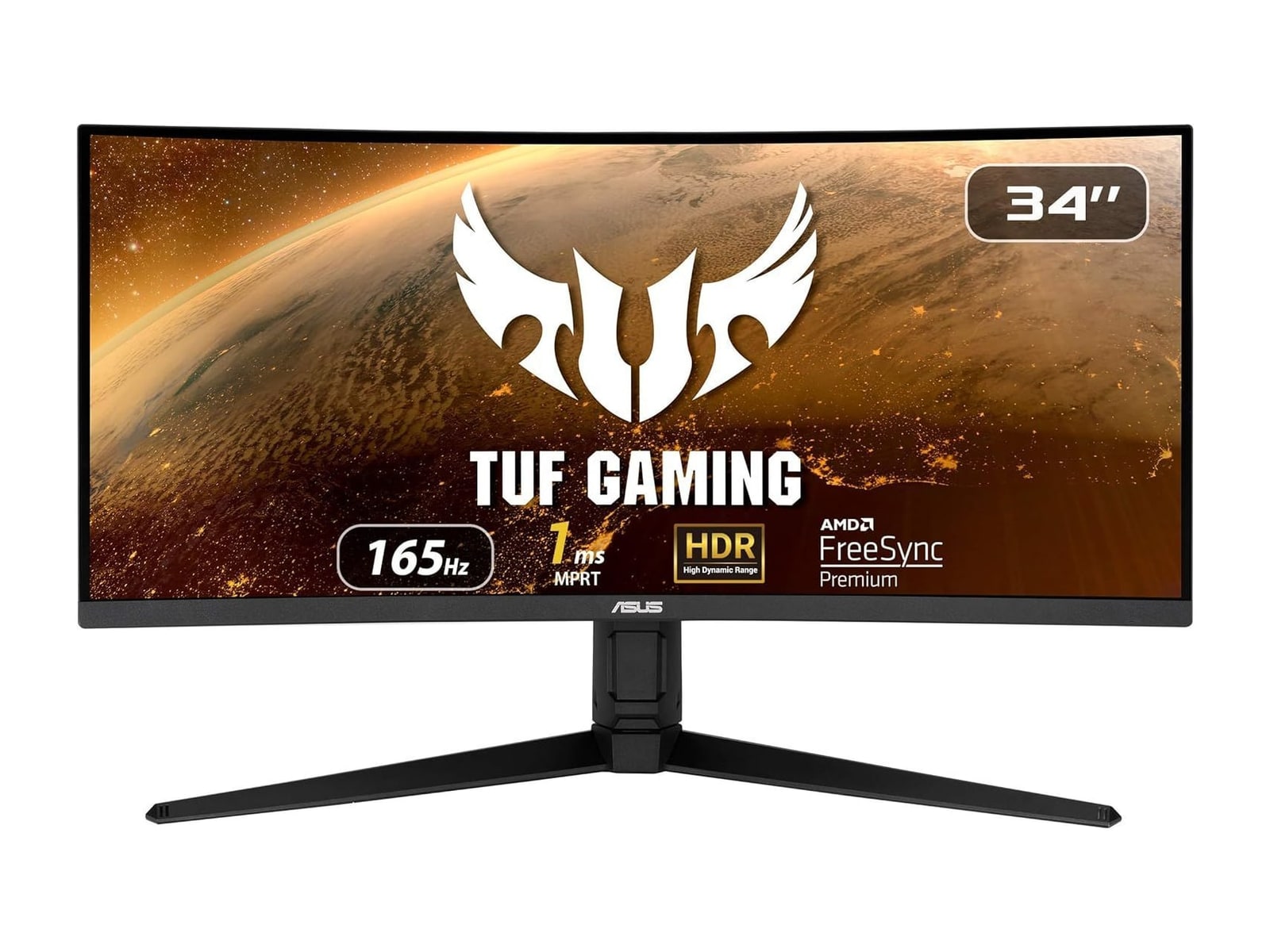 ASUS - 34" TUF Gaming VG34VQL1B UWQHD 165Hz Ultrawide Monitors - Black