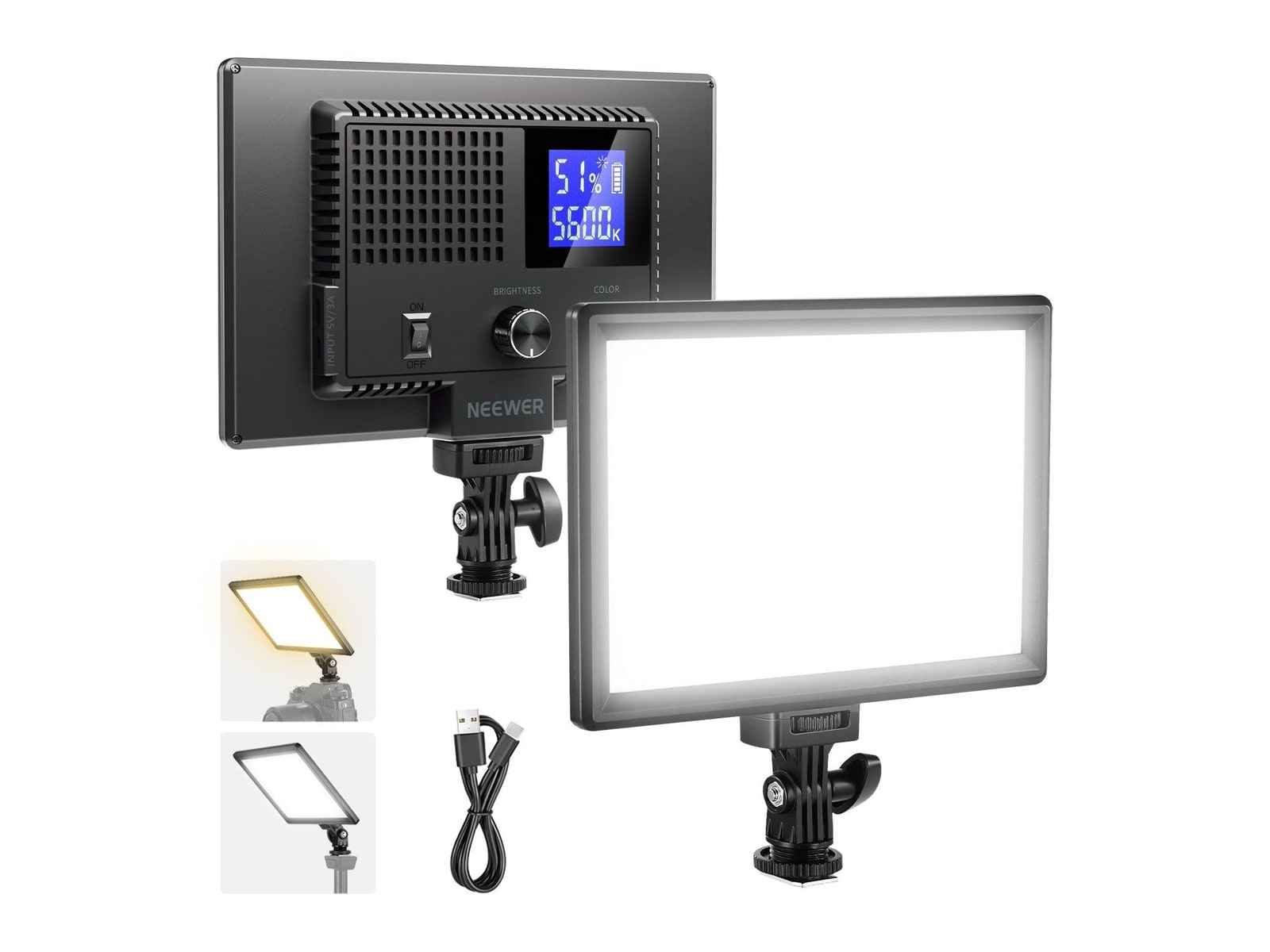 Neewer - BASICS NL-120B Bi Color LED Panel Light Camera Accessories