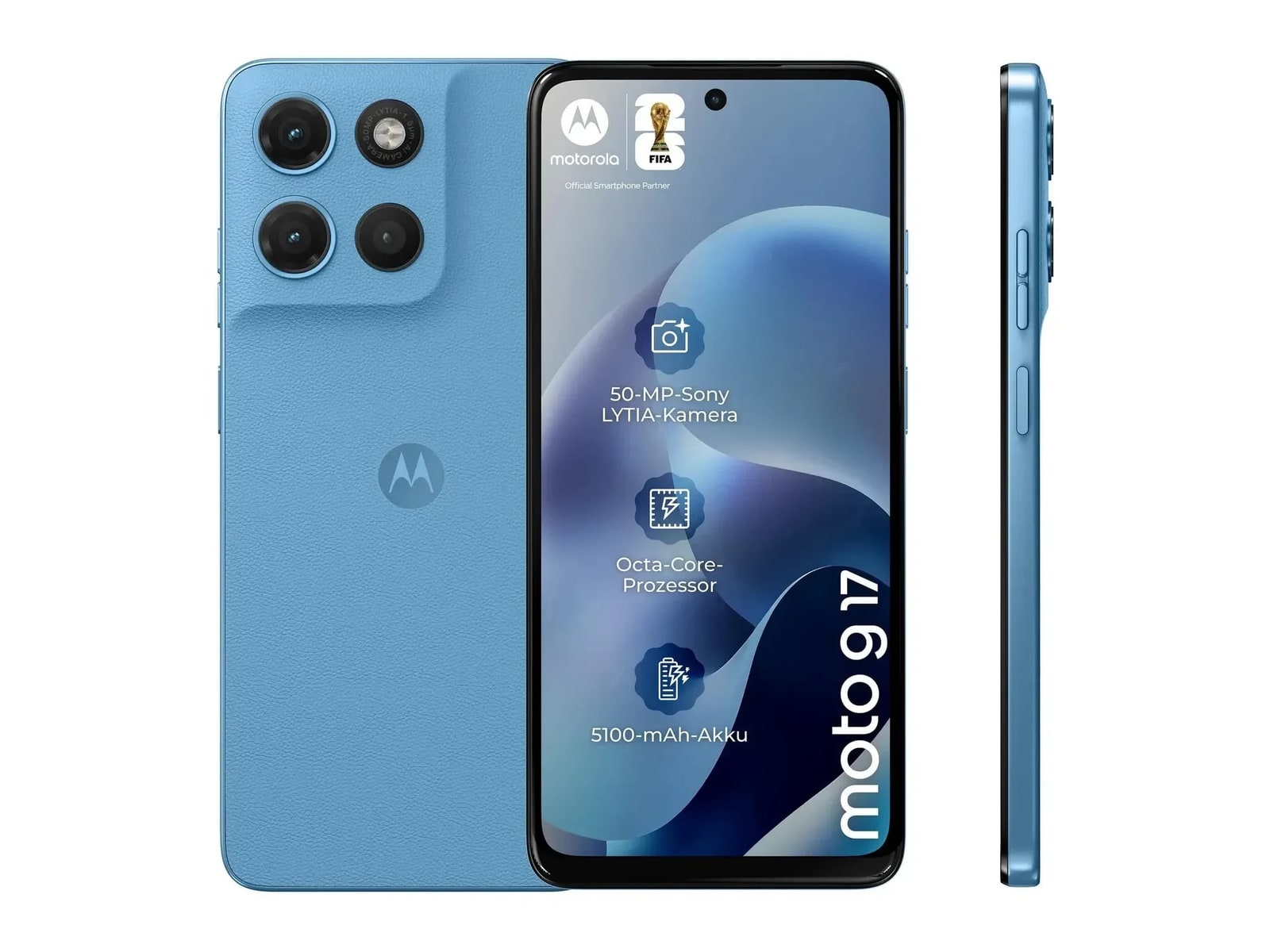 Motorola - Moto G17 4G LTE 128GB - Pantone Alaskan Blue
