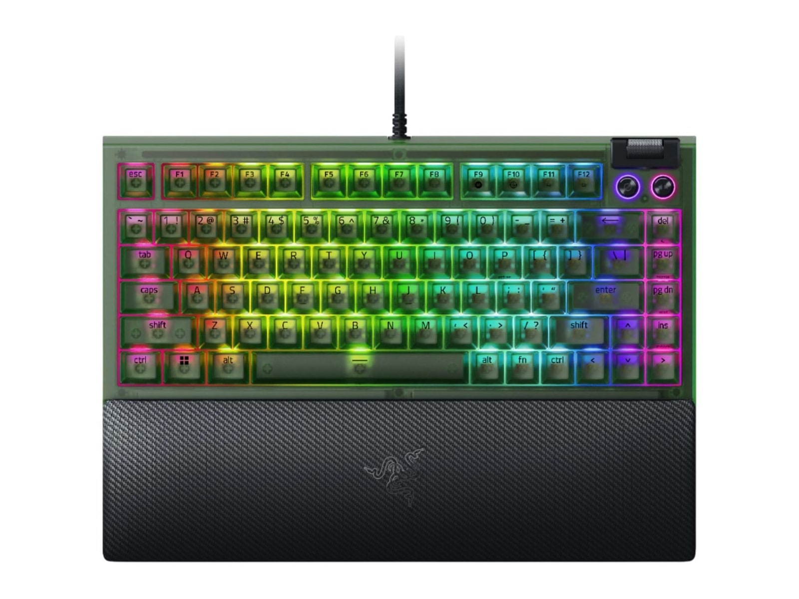 Razer - BlackWidow V4 75% Wired USB-C Mechanical Keyboards - Phantom Green