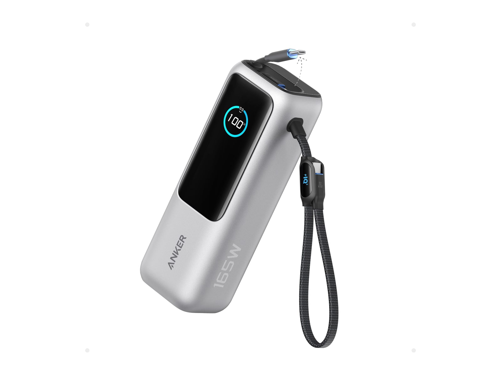 Anker - Laptop Power Bank (25K, 165W, Built-In and Retractable Cables) Silver Power Banks