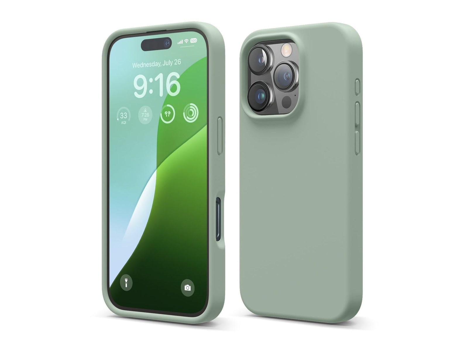 elago - Premium Silicone Case - iPhone 16 Pro - Khaki Green