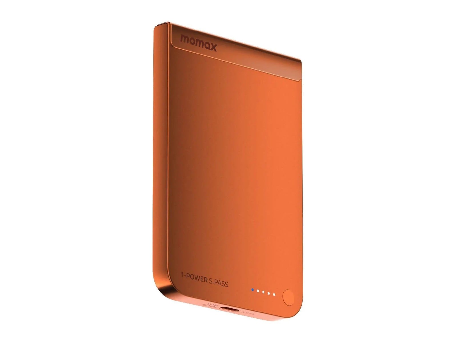 MOMAX - 1-Power S.Pass 5000mAh Qi2 Magnetic Wireless Battery Pack Solar Orange Power Banks