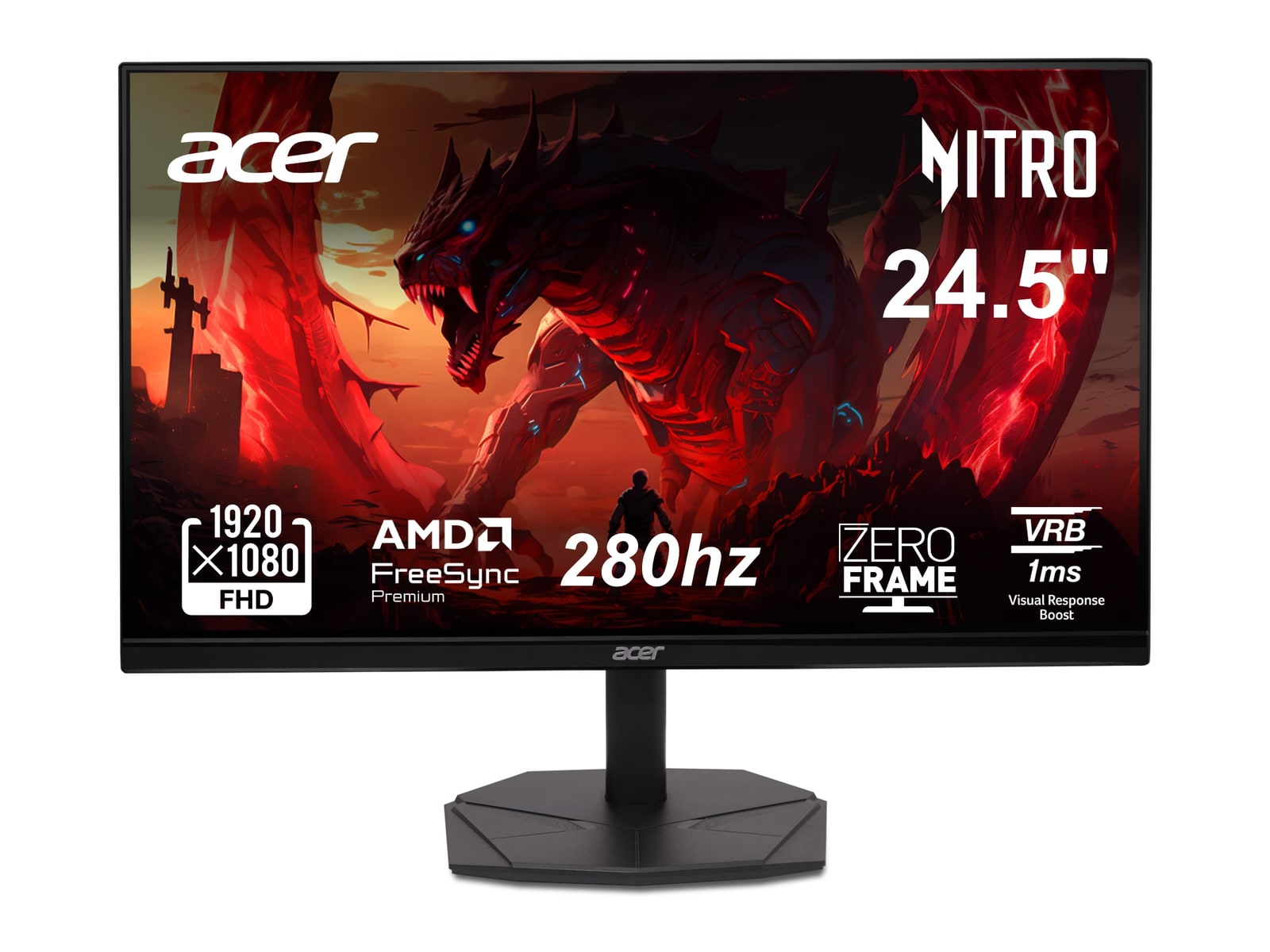 Acer - 24.5" Nitro KG251Q Z1biip FHD 280Hz Gaming Monitors