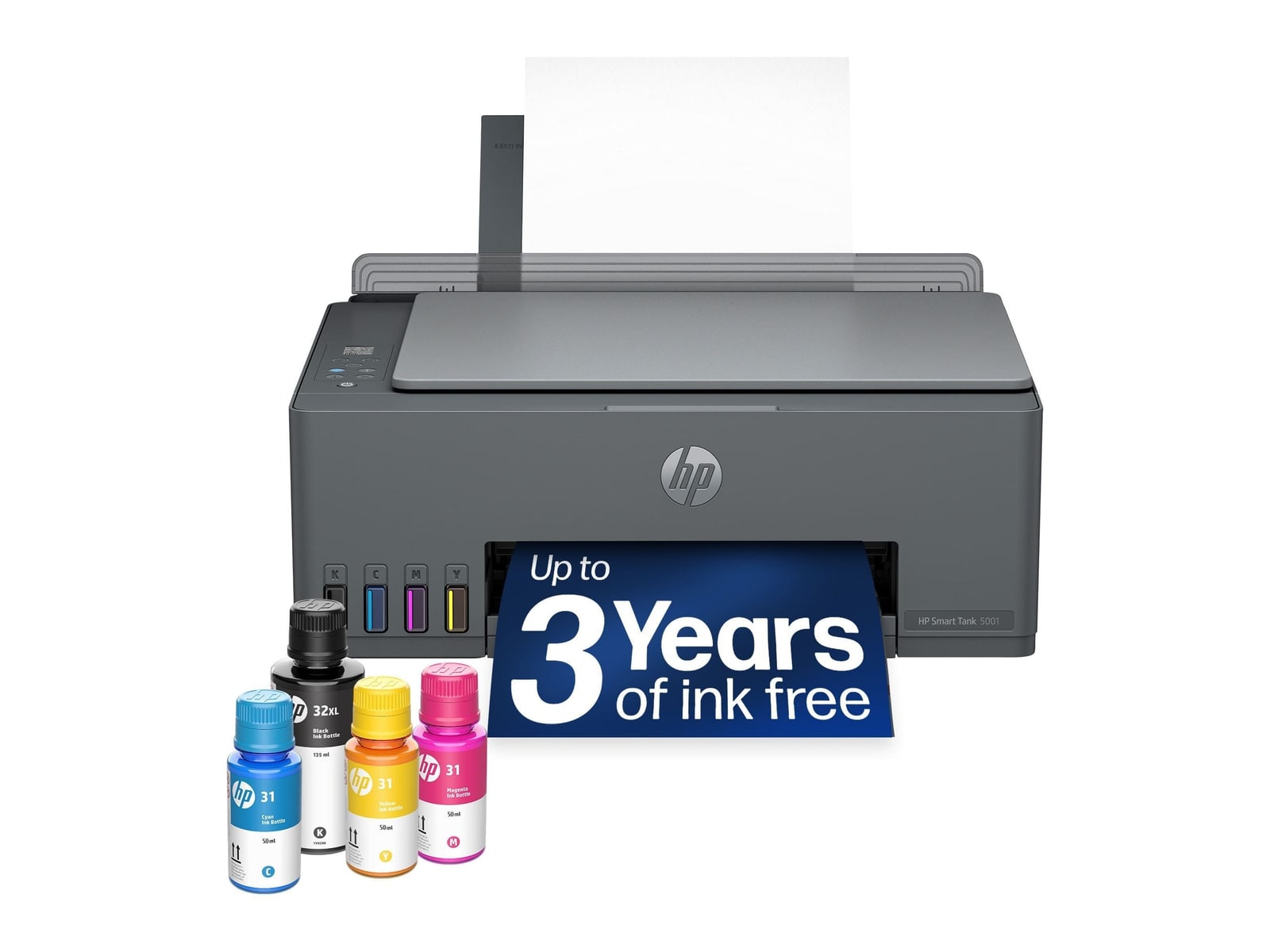 HP - Smart Tank 6003 Wireless All in One AI Enabled Cartridge Free Supertank Inkjet Printer Wireless Printers - White