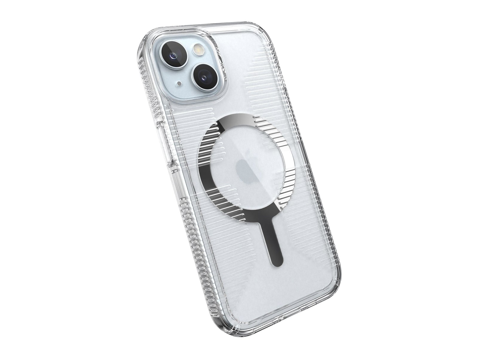 Speck - GemShell Grip MagSafe - iPhone 15 - Clear/Chrome