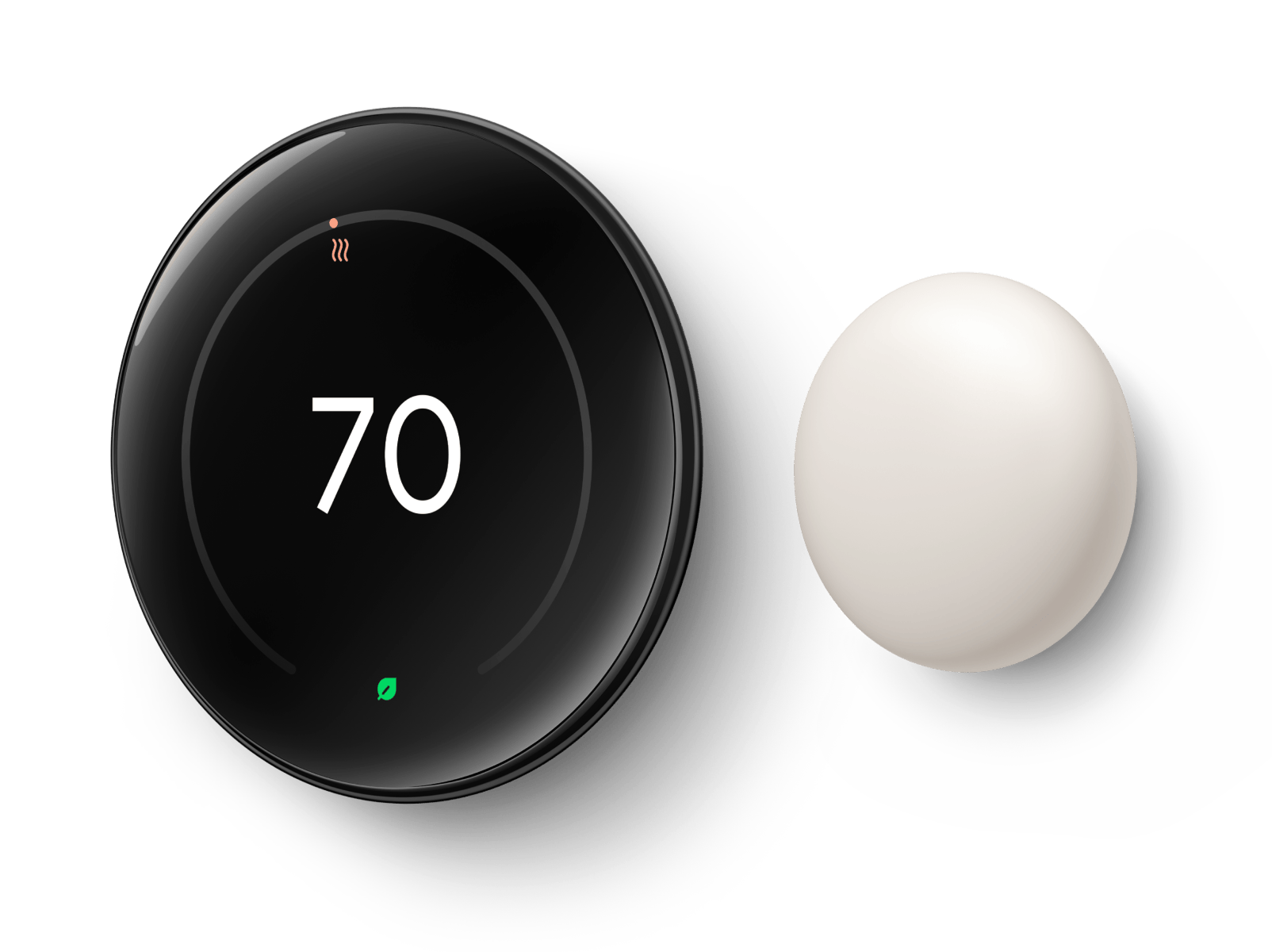 Google - Nest 4th Gen Learning Thermostat with 2nd Gen Sensor Smart Thermostats - Polished Obsidian