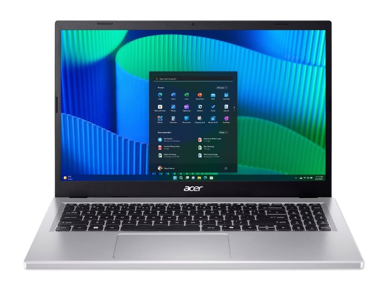 Acer - Extensa 15 EX215-57-33AF 15.6" - Intel Core i3-1315U chip - 8GB Memory - 256GB SSD - Silver