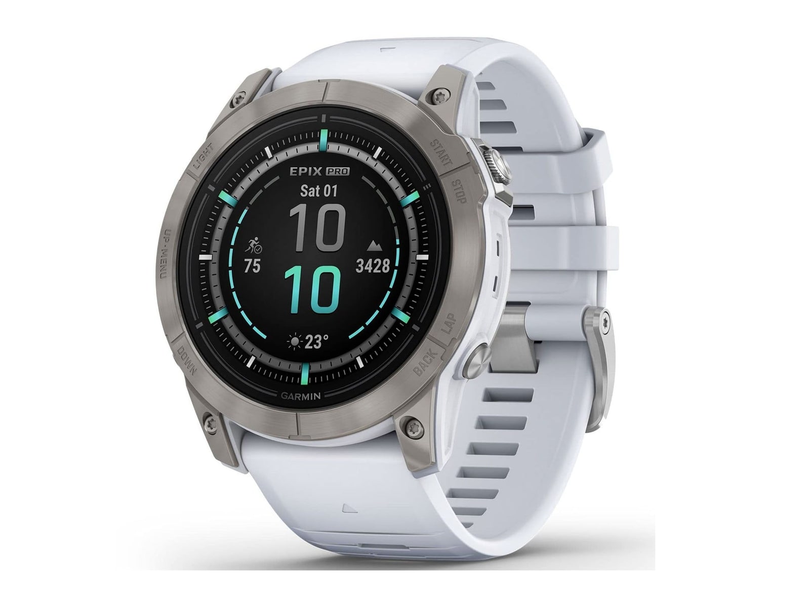 Garmin - Epix Pro (Gen 2) 51mm, Sapphire, Titanium with Whitestone Band Smart Watches