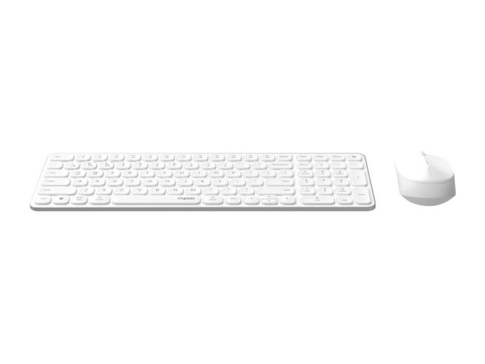 Rapoo - 9710M Ultra-slim Keyboard and Mouse Combo Wireless Keyboards - White