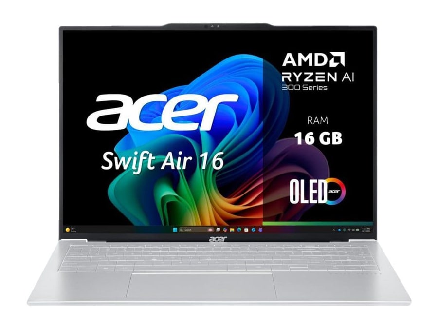 Acer - Swift Air 16 OLED SFA16-61M-R1ZM 16" - AMD Ryzen AI 5 330 chip - 16GB Memory - 512GB SSD - Light Silver
