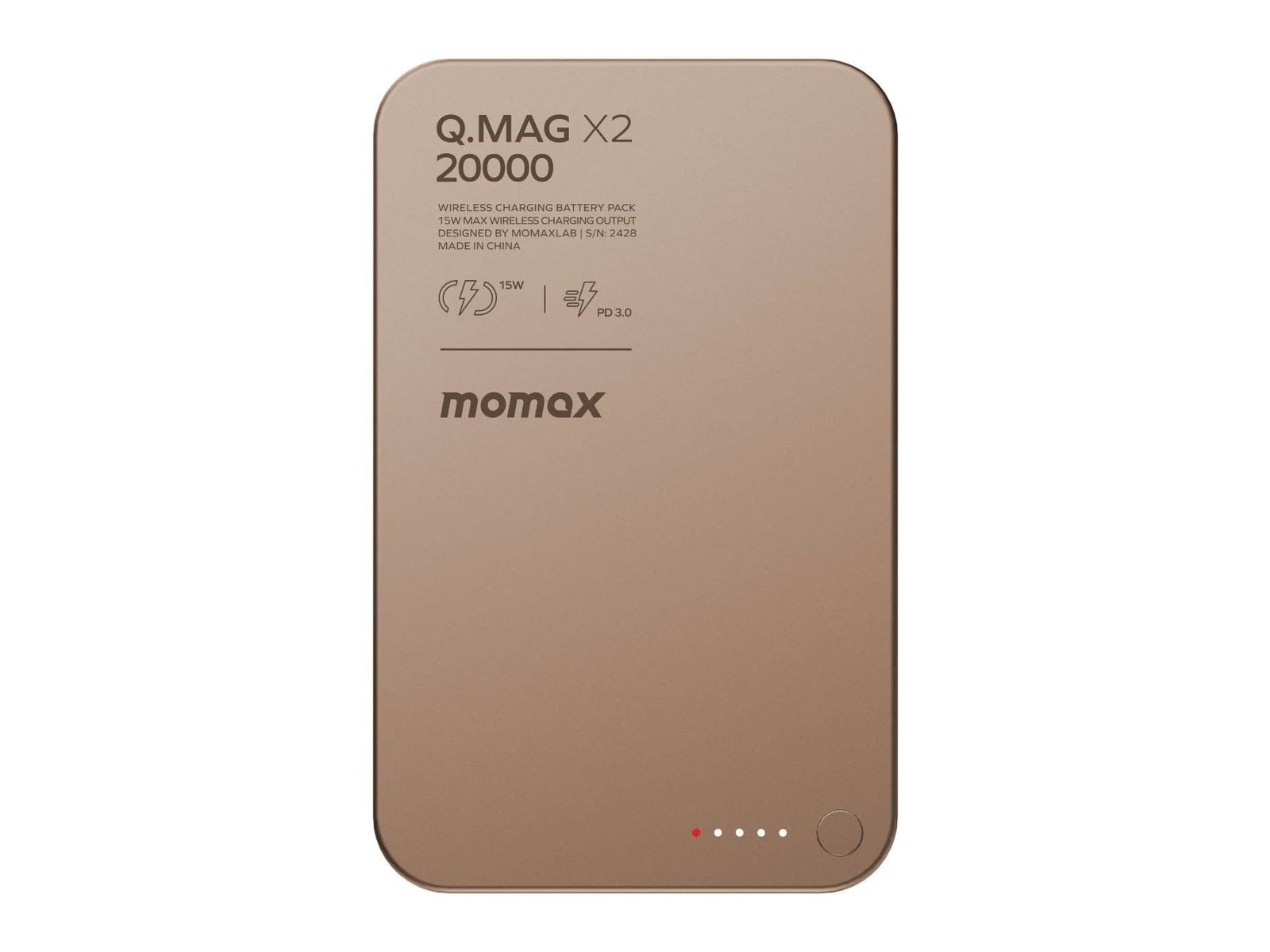 MOMAX - Q.Mag X2 Magnetic Wireless Power Bank 20000mAh - Gen 2 Sandstone Power Banks