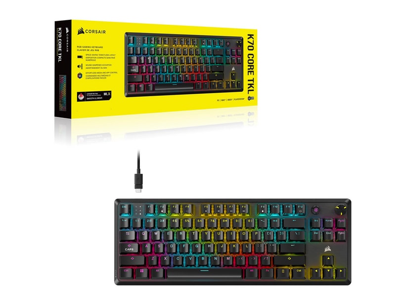 Corsair - K70 CORE TKL RGB Mechanical Keyboards - Black