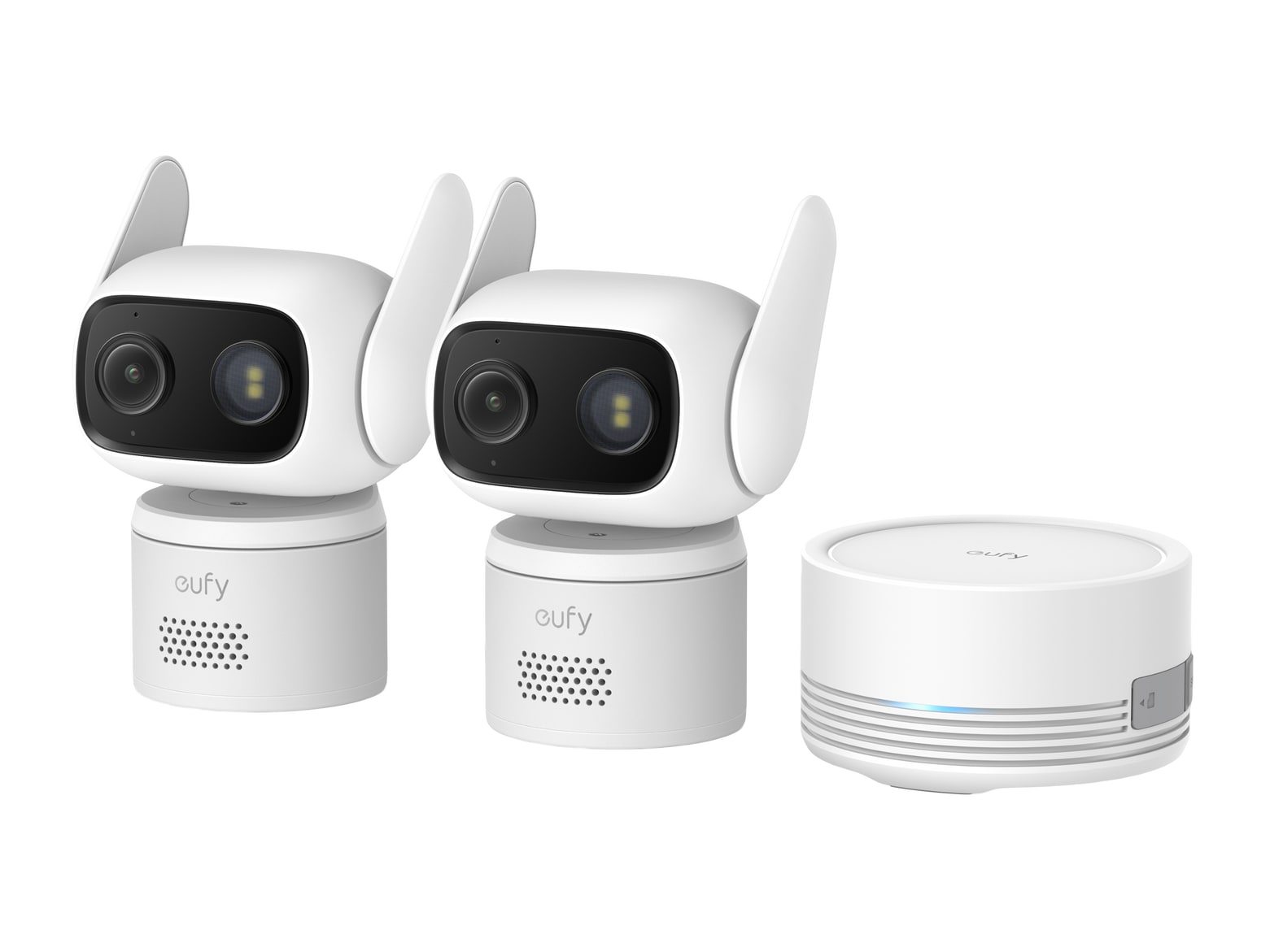 Eufy - Wired Cam C31 Pan-Tilt Camera 2 Pack with HomeBase Mini White Security Cameras