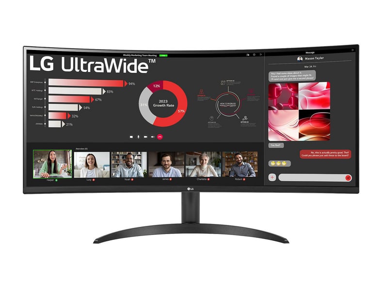 LG - 34" UltraWide 34WR50QK-B UWQHD 100Hz Professional Monitors