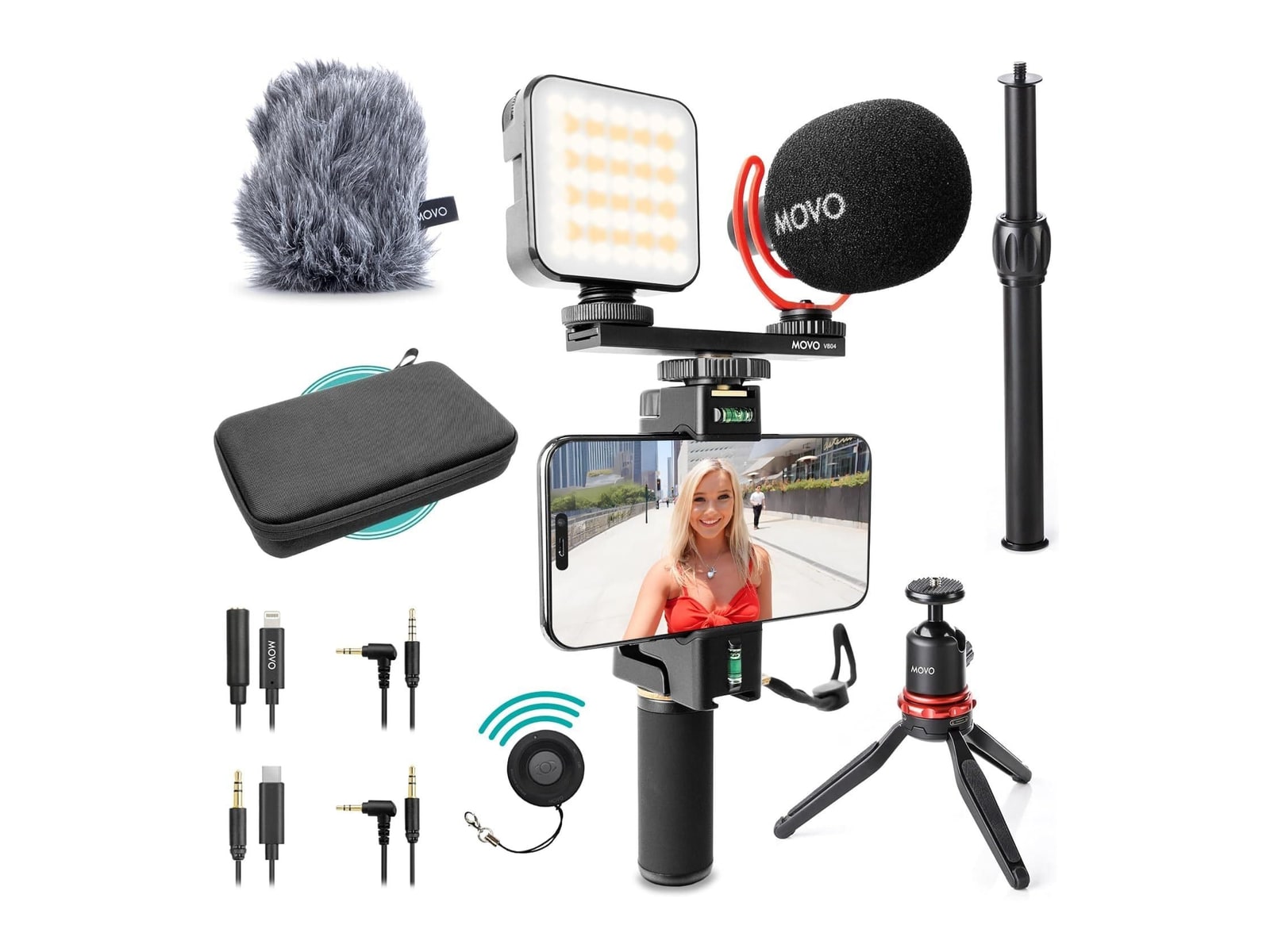 MOVO - iVlogger PRO Camera Accessories Vlogging Kit - Black