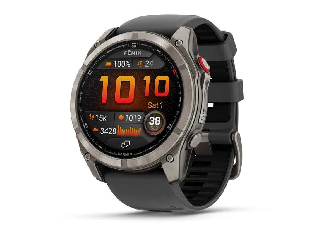 Garmin - fenix 8 Pro 51 mm AMOLED GPS (Titanium Graphite/Black Band) Smart Watches - Black
