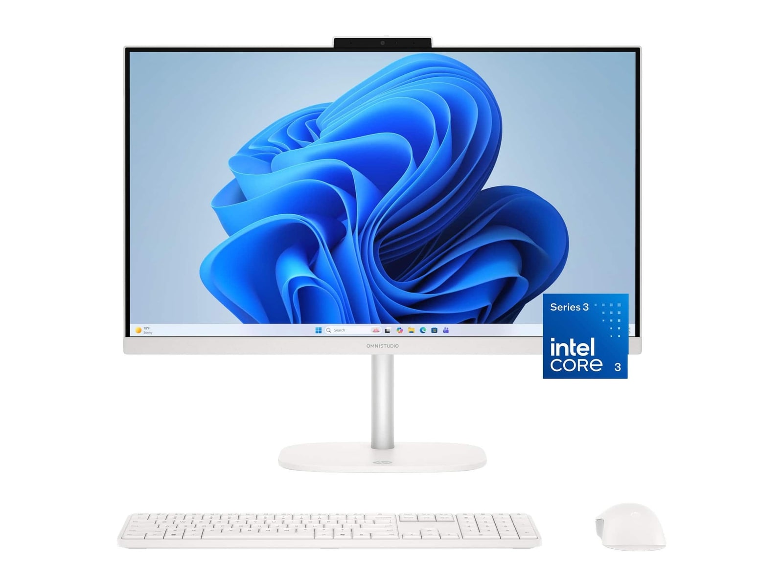 HP - OmniStudio 24-cz0014 23.8" - Intel Core 3 304 chip - 8GB Memory - 512GB SSD - Cotton White