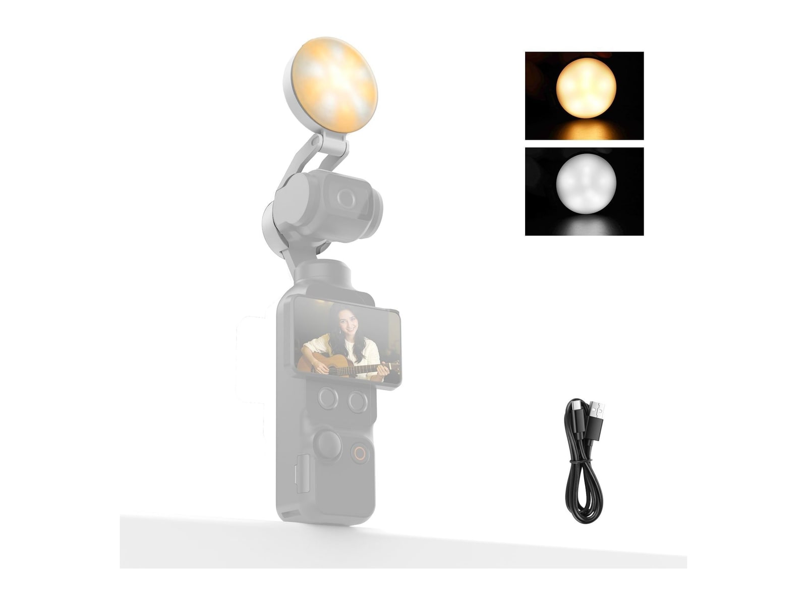 Neewer - M29 Mini LED Fill Light Compatible with DJI OSMO Pocket 4 & 4P Camera Accessories - White