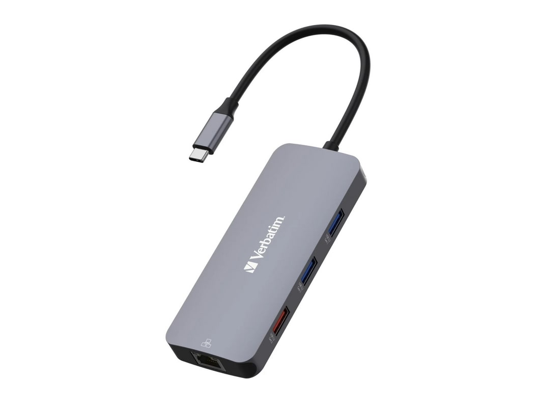 Verbatim - USB-C Pro Multiport Hub CMH-09 USB Hubs - Silver