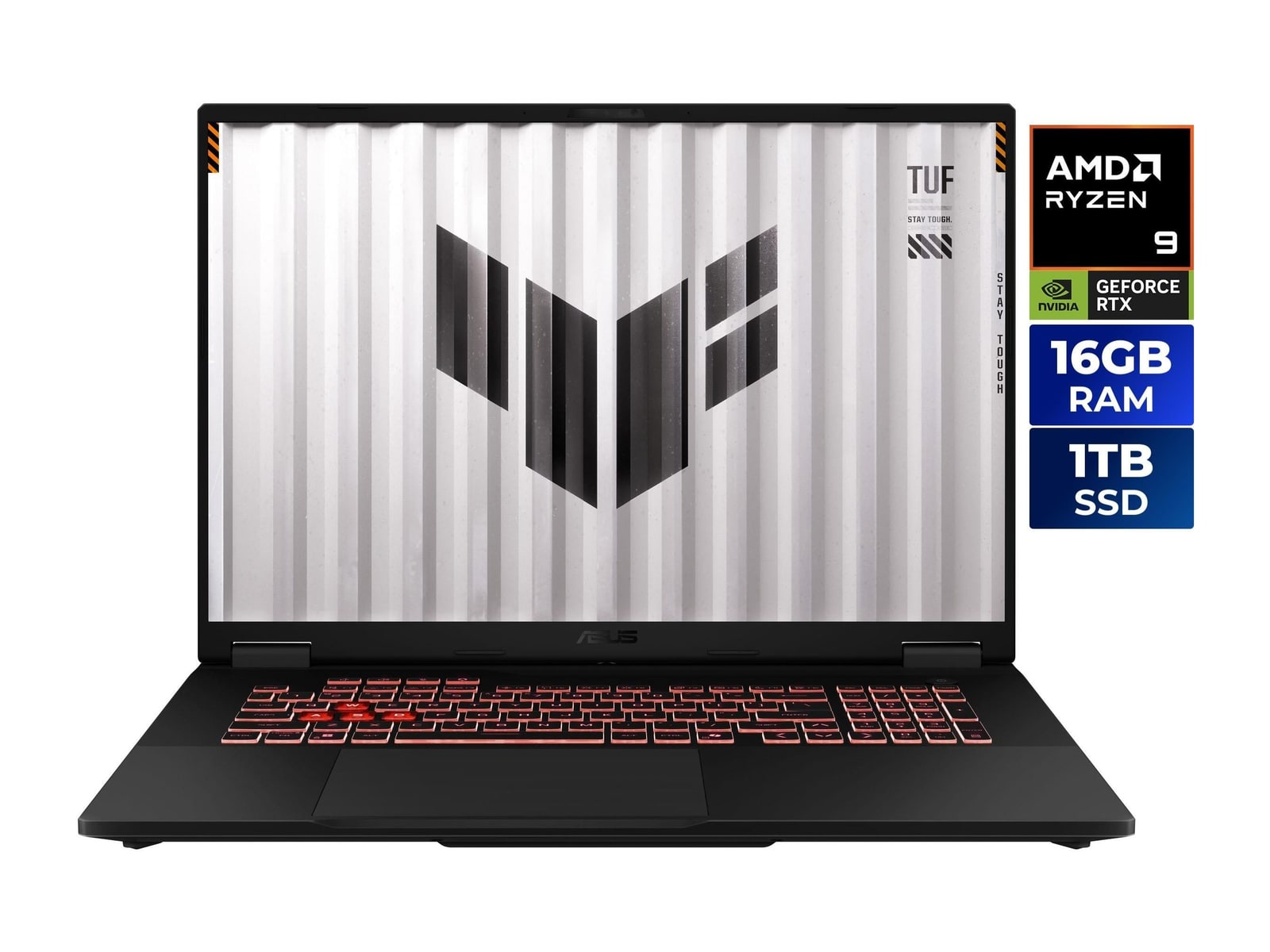 ASUS - TUF Gaming FA808PP-NB94 18" - AMD Ryzen 9 8940HX chip - 16GB Memory - 1TB SSD - Jaeger Gray