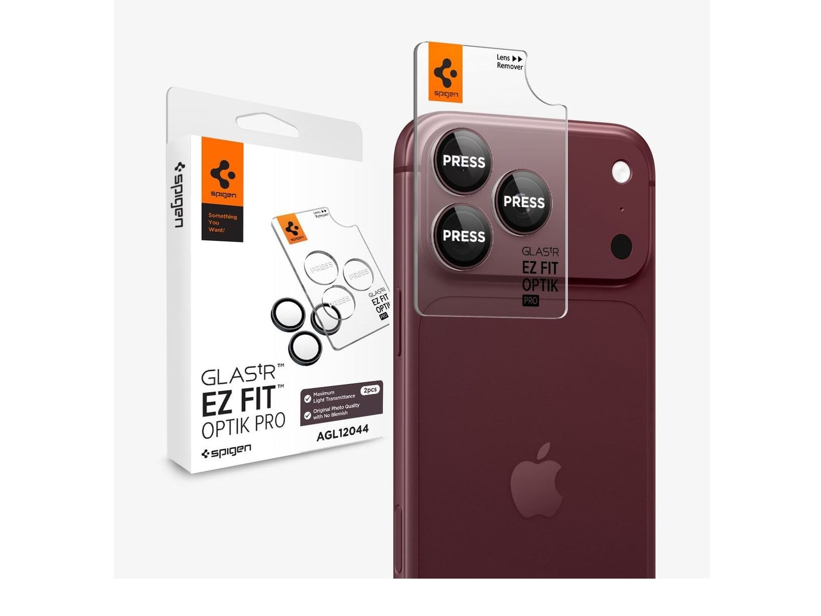 Spigen - Optik Pro EZ Fit Lens Protector - iPhone 18 Pro Max - Burgundy
