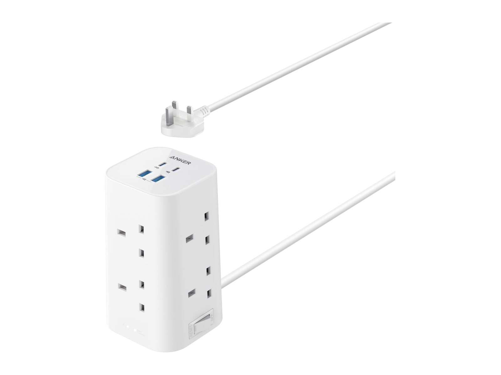 Anker - USB Power Strip (12-in-1, 20W) White Wall Chargers