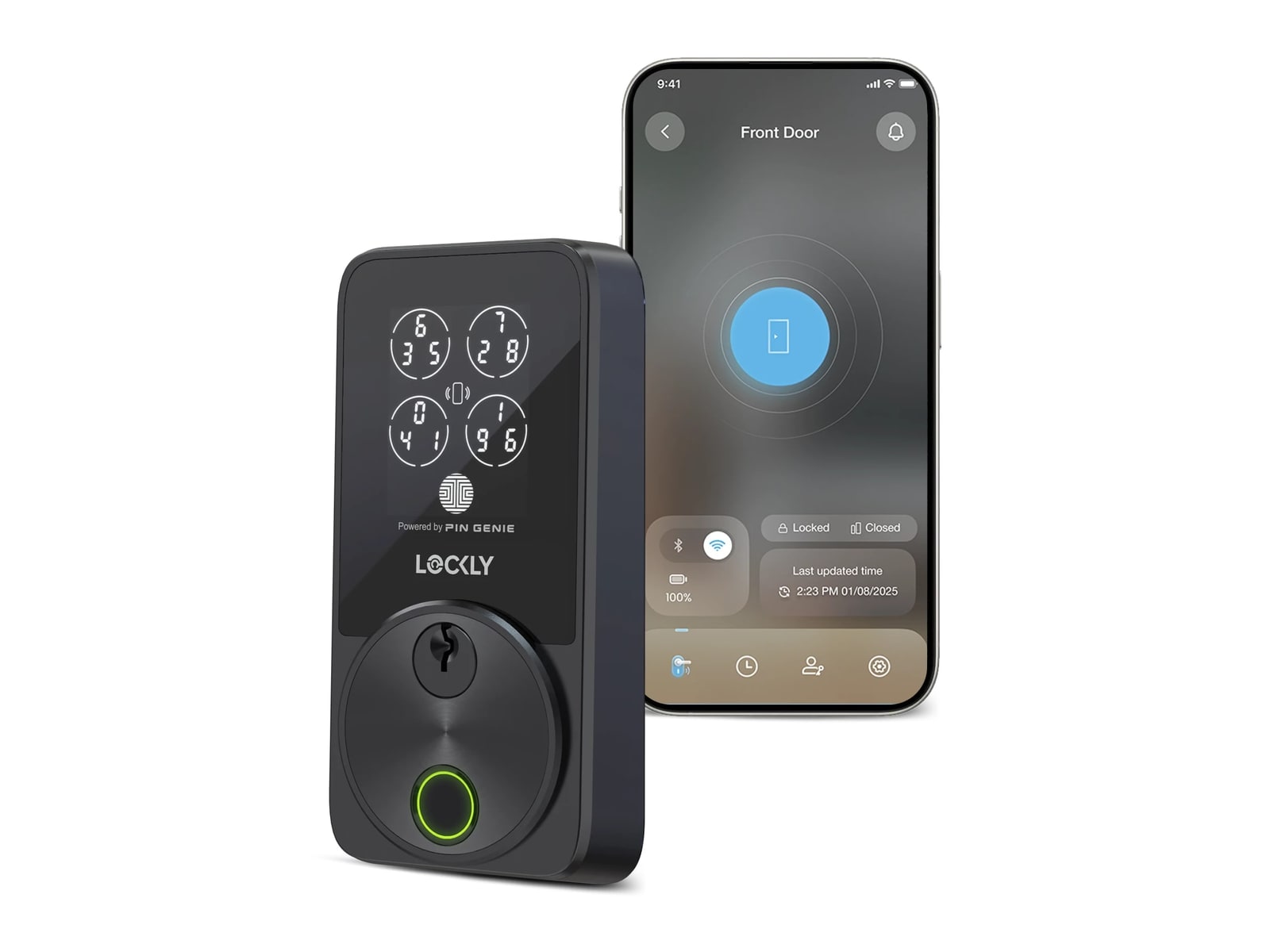 Lockly - Secure Pro Zeno Series Fingerprint Deadbolt - Matte Black Smart Locks