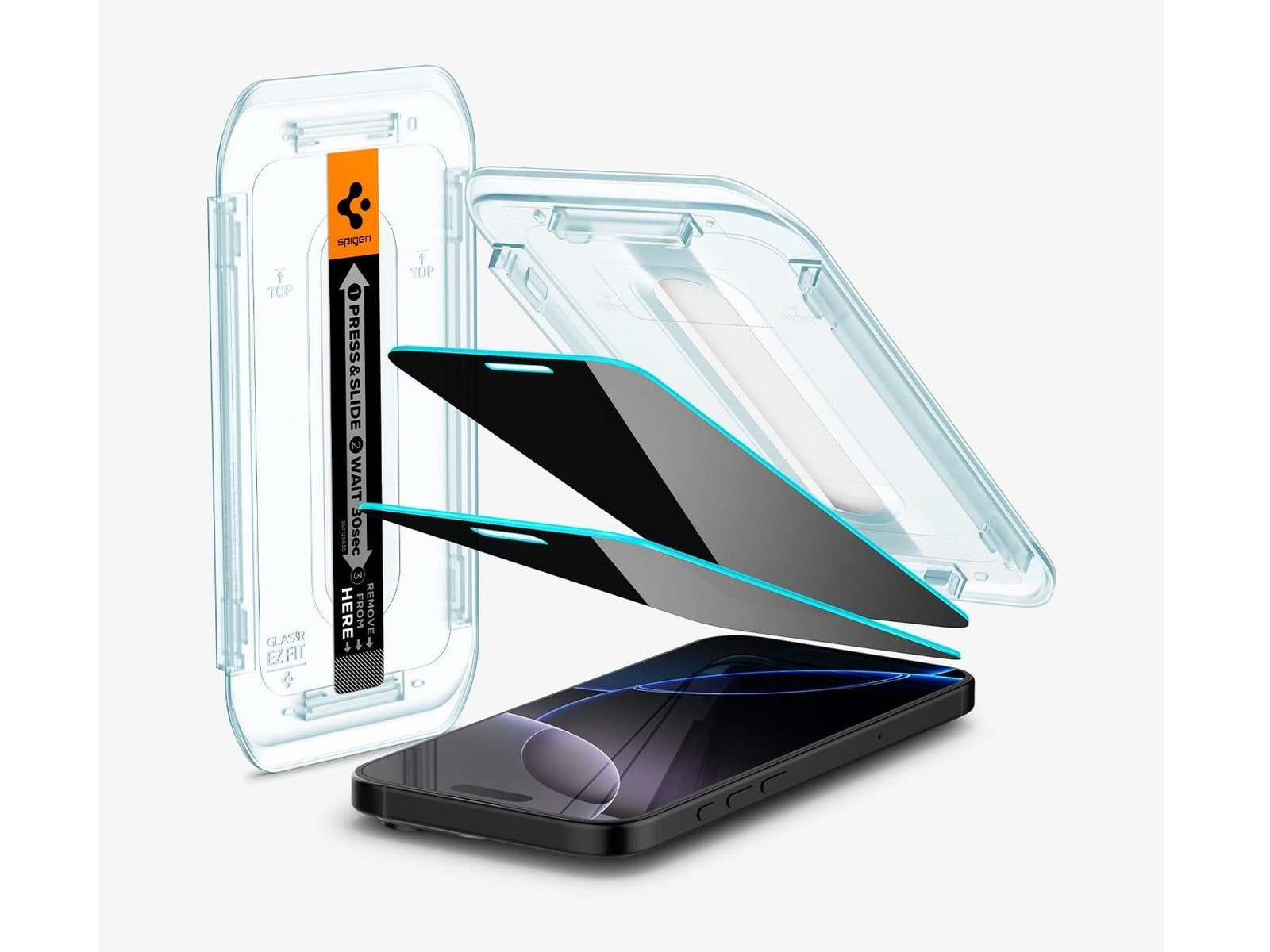 Spigen - GLAS.tR EZ Fit | Privacy - iPhone 16 Plus - Privacy