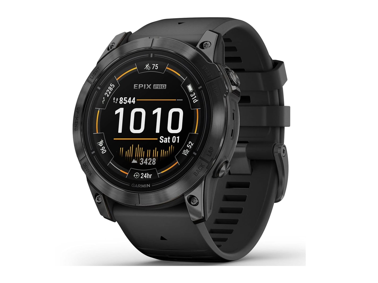Garmin - Epix Pro (Gen 2) 51mm, Glass, Slate Gray Steel, Black Smart Watches - Black