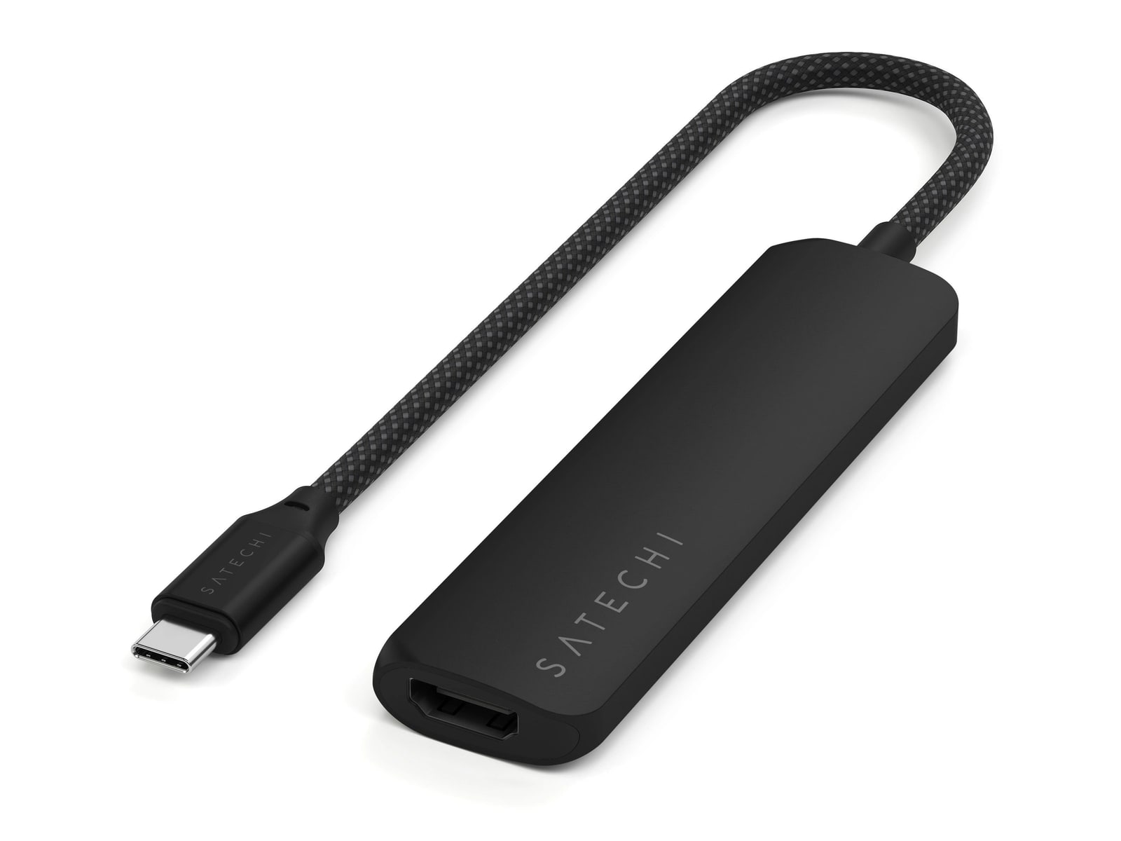 Satechi - 4-in-1 USB-C Slim Multiport Adapter 4K USB-C USB Hubs - Black