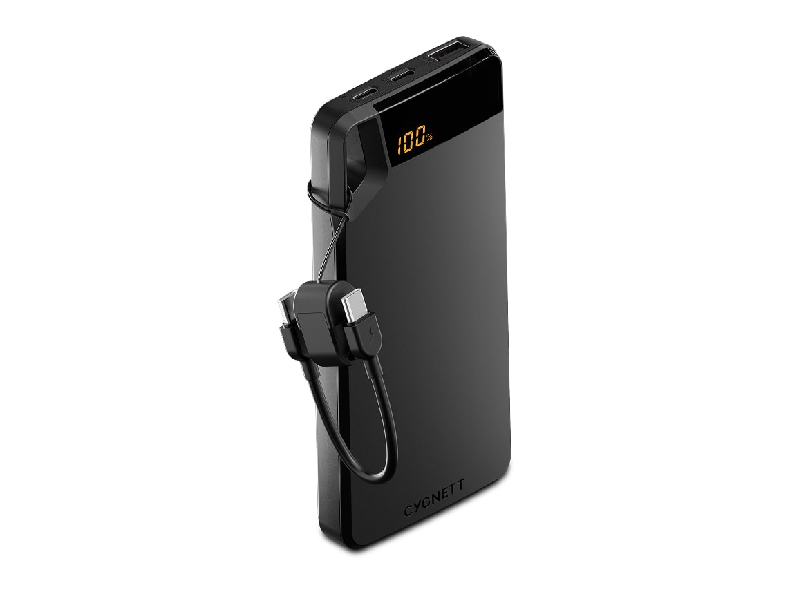 Cygnett - Boost 4s 20W Power Bank with USB-C Lanyard Cable 10K - Black Power Banks