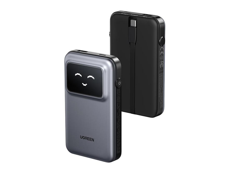 UGREEN - Uno PB511 10000mAh 30W Built-in Cable Grey Power Banks