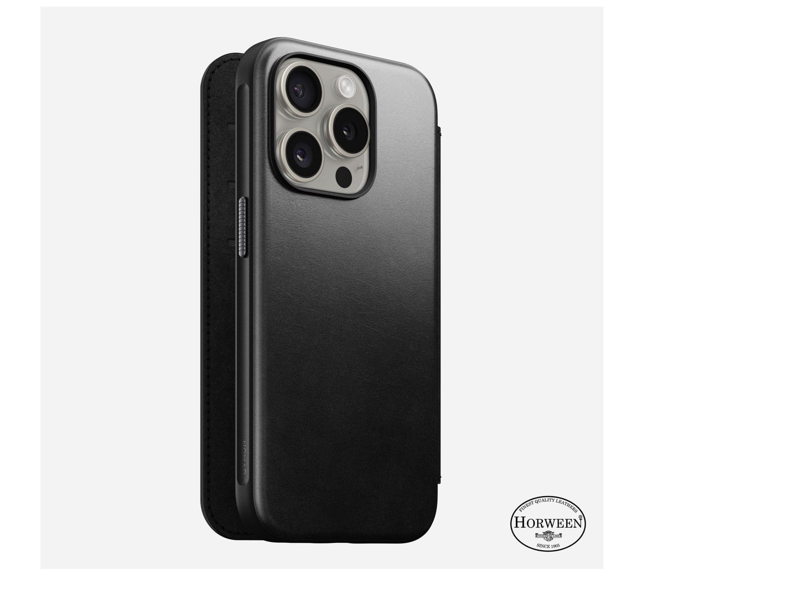 Nomad - Modern Leather Folio (Horween) - iPhone 15 Pro - Black