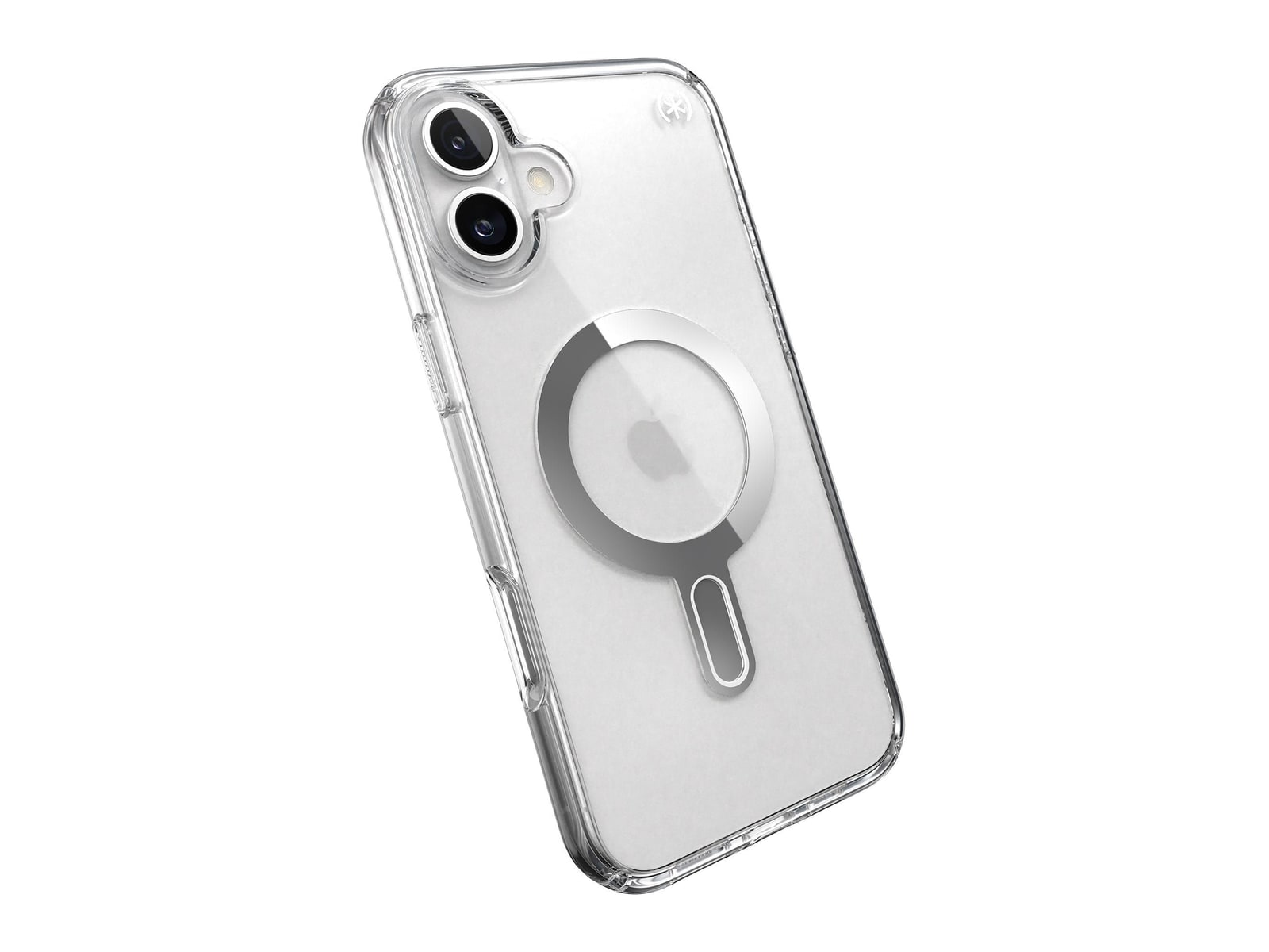 Speck - Presidio Perfect-Clear MagSafe with ClickLock - iPhone 16 Plus - Clear/Chrome