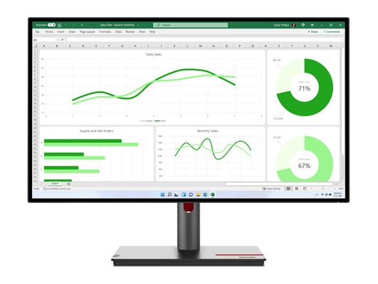 Lenovo - 27" ThinkVision P27q-30 WQHD 60Hz Professional Monitors