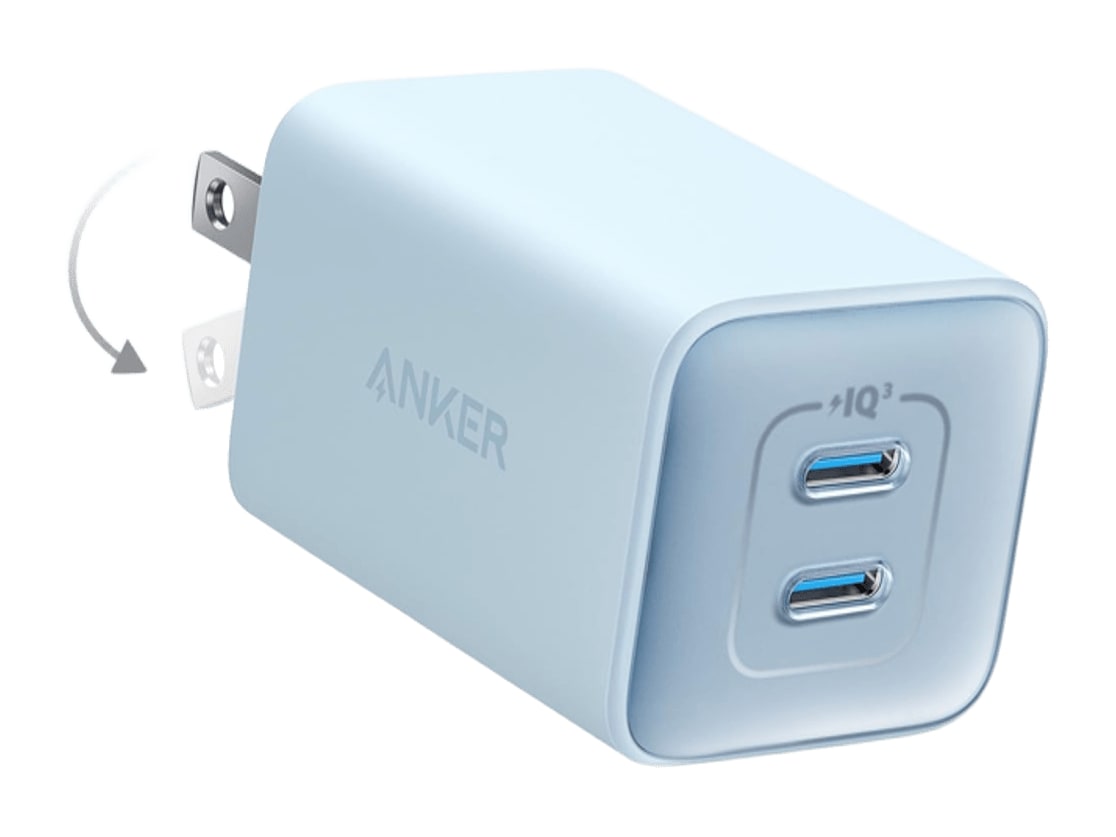 Anker - 523 Charger (Nano 3, 47W) Misty Blue Wall Chargers