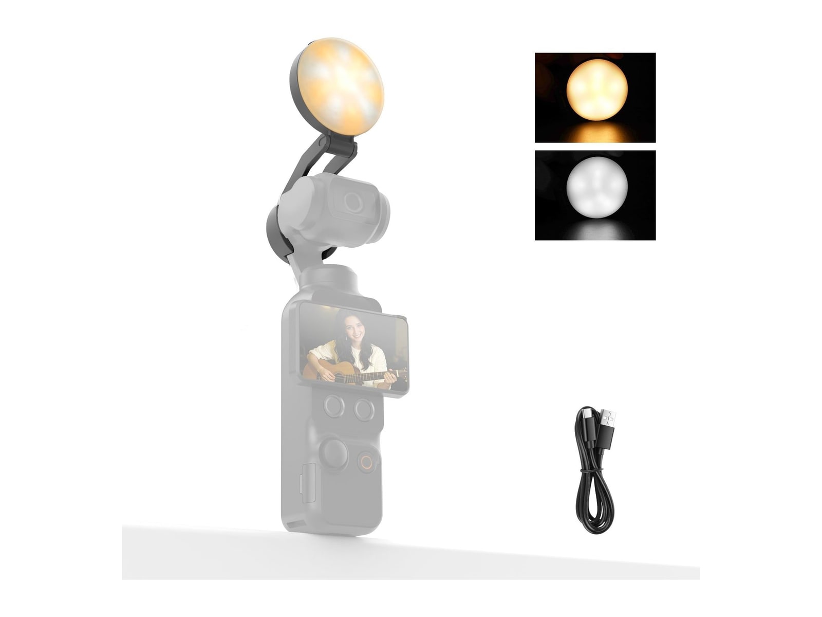 Neewer - M29 Mini LED Fill Light Compatible with DJI OSMO Pocket 4 & 4P Camera Accessories - Gray