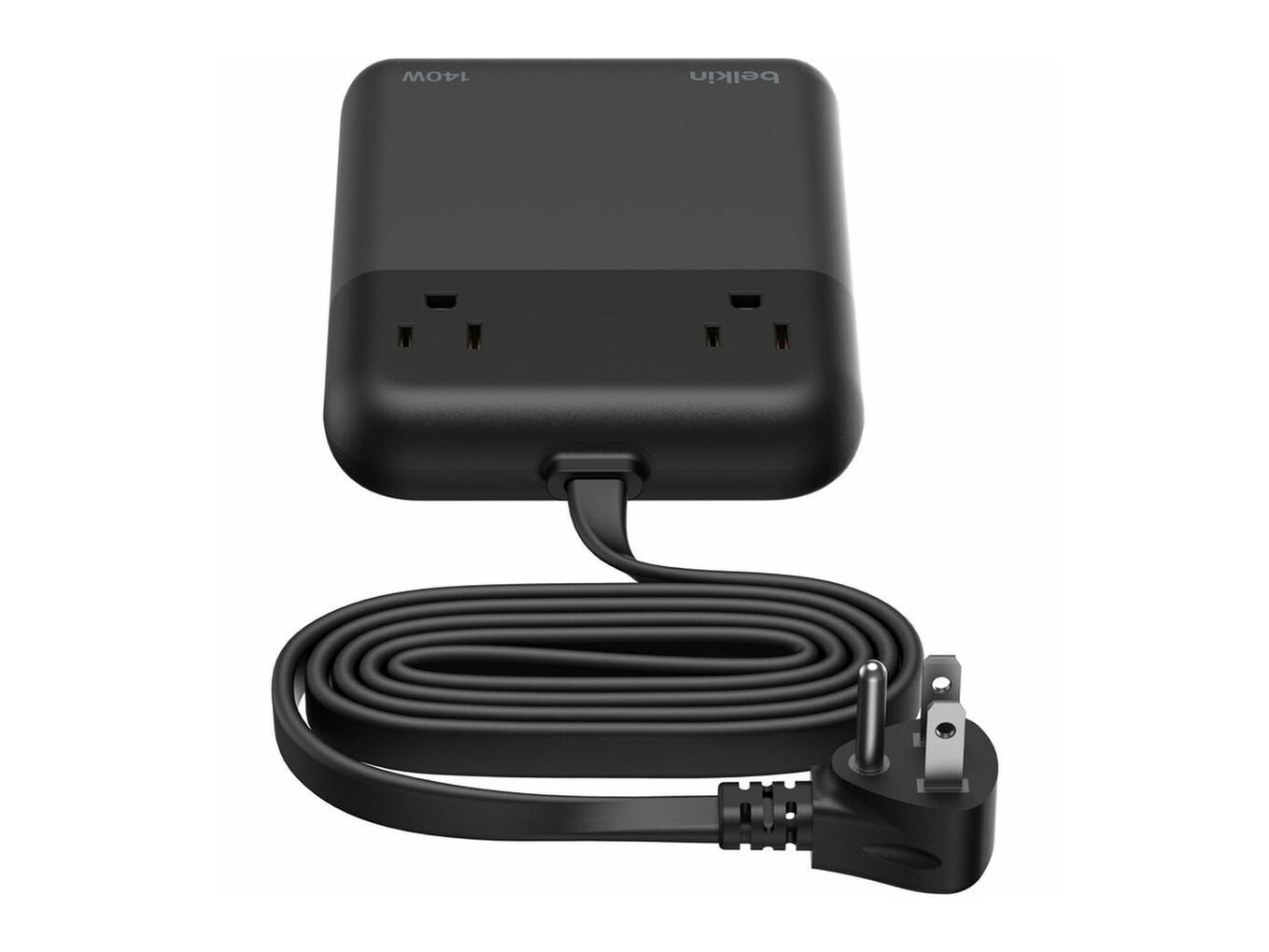 Belkin - 2-Outlet Charging Station w/ 1x USB-A & 3x USB-C Ports 140W - 5ft/1.5m Cord - Straight Plug - Black Charging Cables