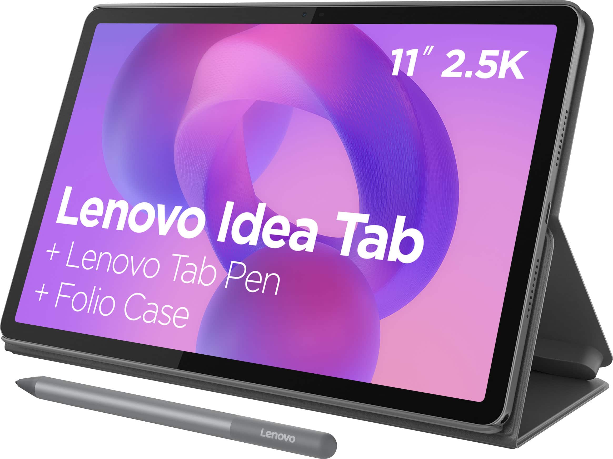 Lenovo - Idea Tab with Tab Pen and Folio Case - 128GB - Wi-Fi - Luna Grey