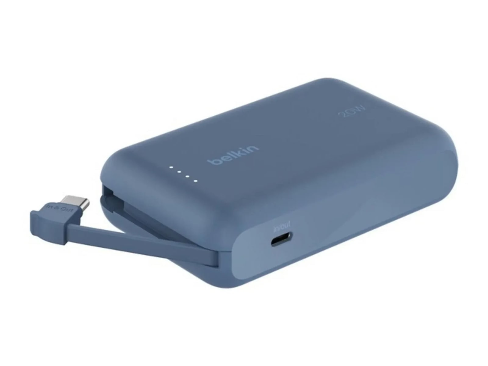 Belkin - BoostCharge Power Bank 10K with Integrated Cable Blue Power Banks