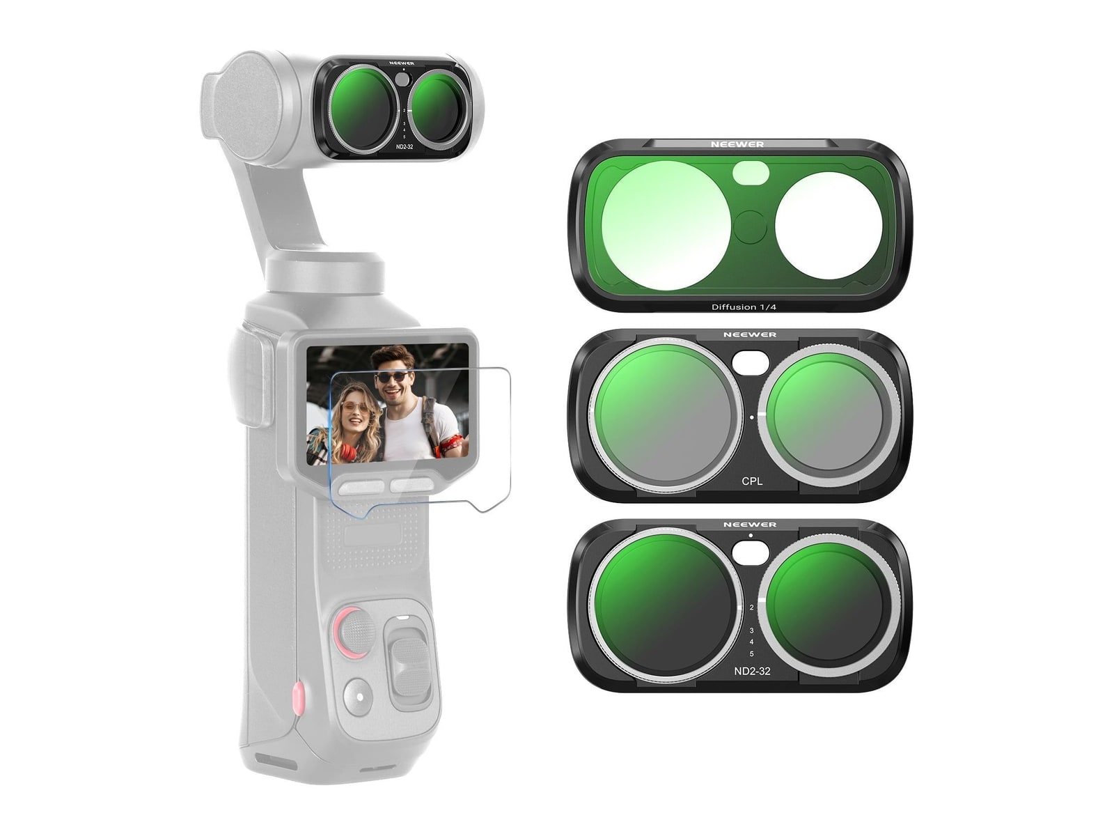 Neewer - Filter Set Compatible with Insta360 Luna Ultra Camera Accessories - Black
