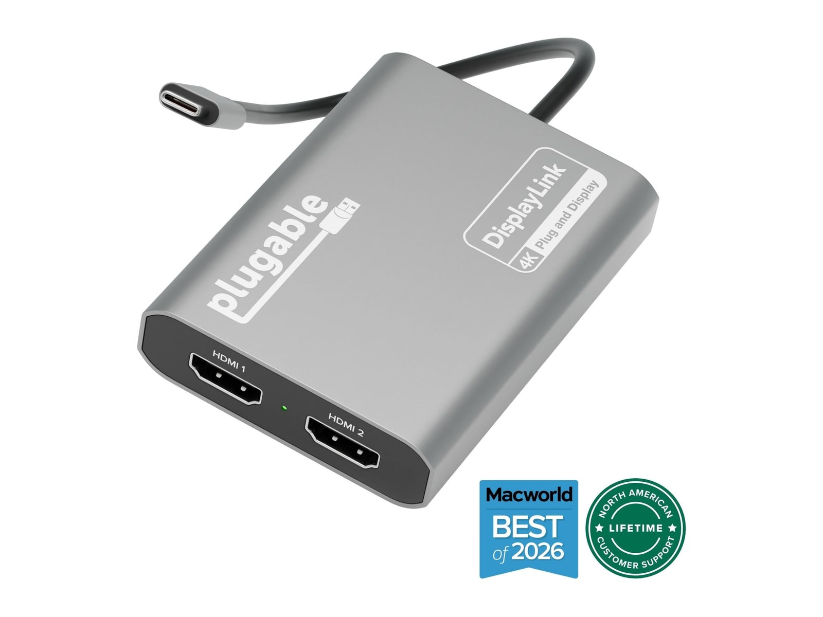 Plugable - Dual Monitor USB-C to HDMI Adapter Video Adapters