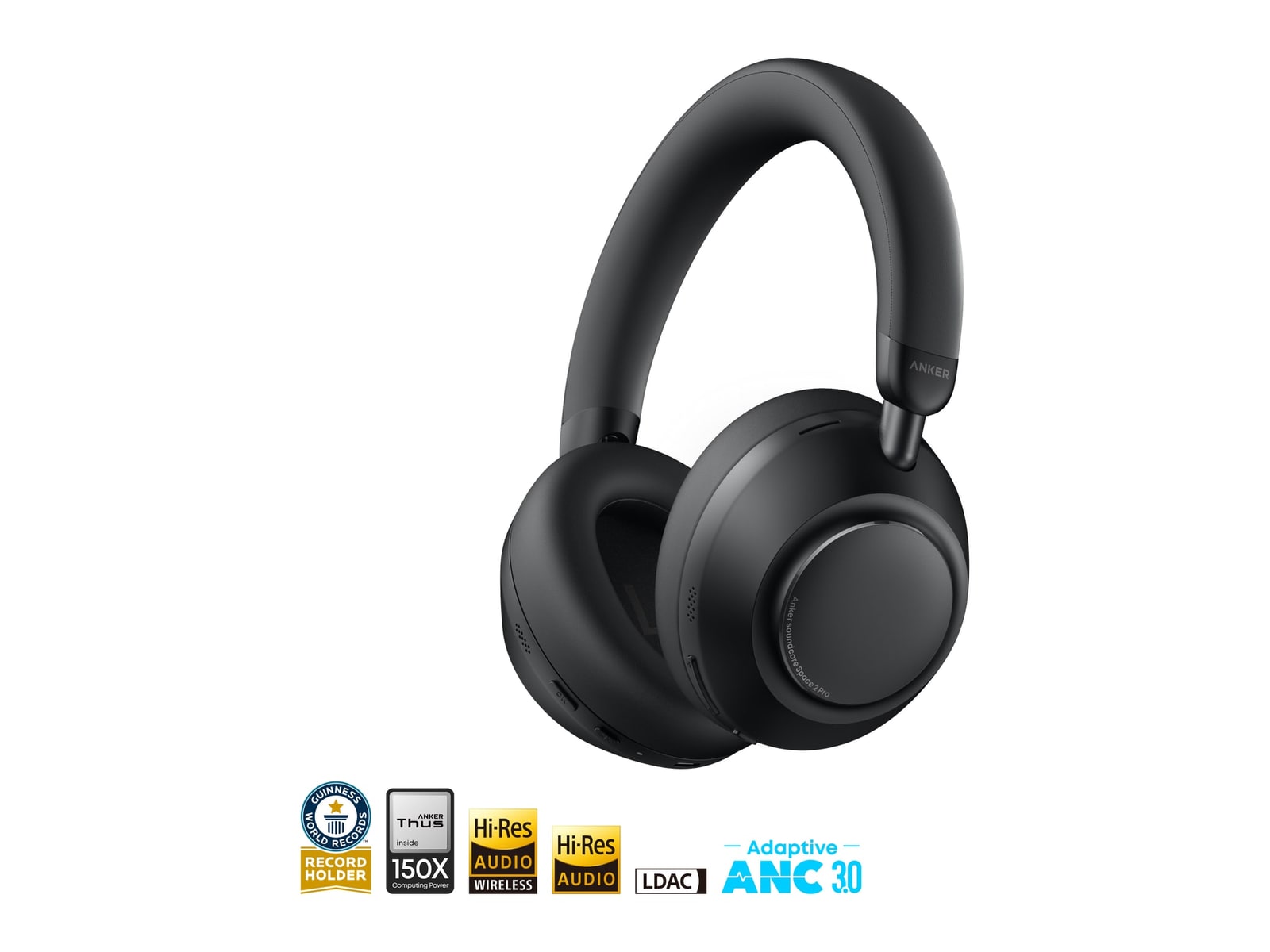 Soundcore - Space 2 Pro Bluetooth Over-Ear Headphones - Jet Black