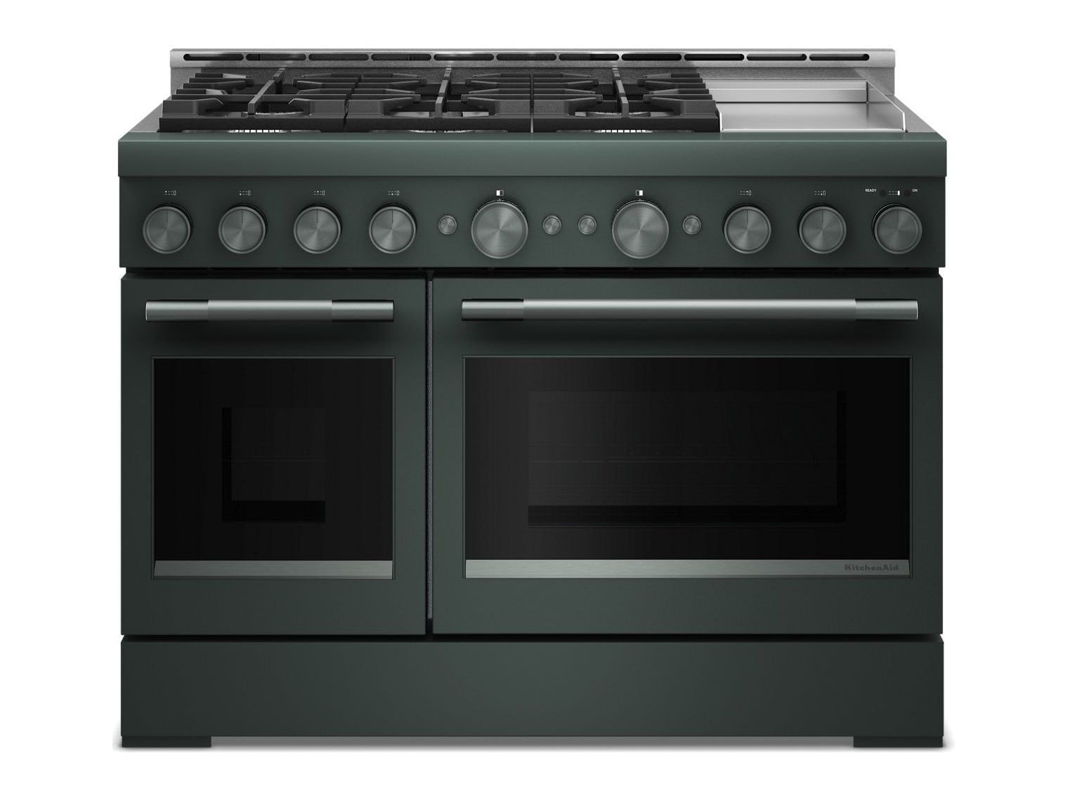 KitchenAid - 6.3 Cu. Ft. Commercial-Style 6 Burner Gas Range with Griddle 48-Inch Wide Juniper Ovens & Ranges