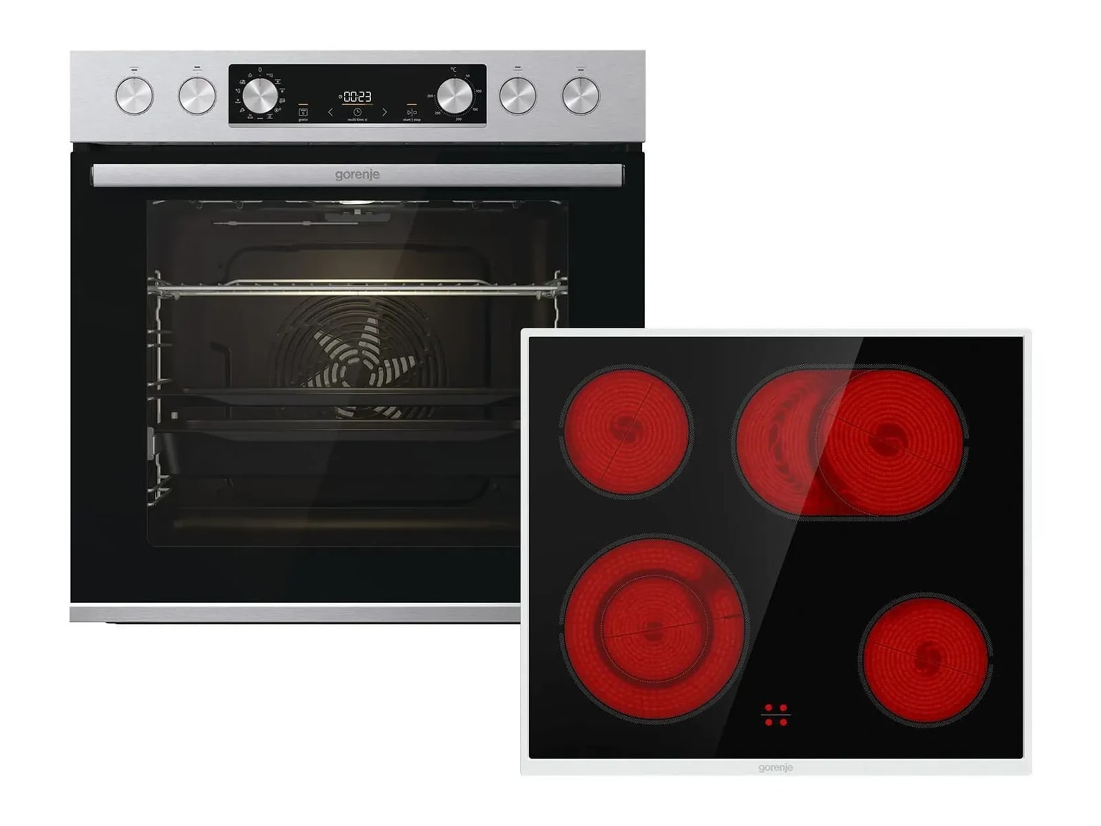 Gorenje - Steel Set 4 Built-in Oven and Ceramic Hob Set Ovens & Ranges