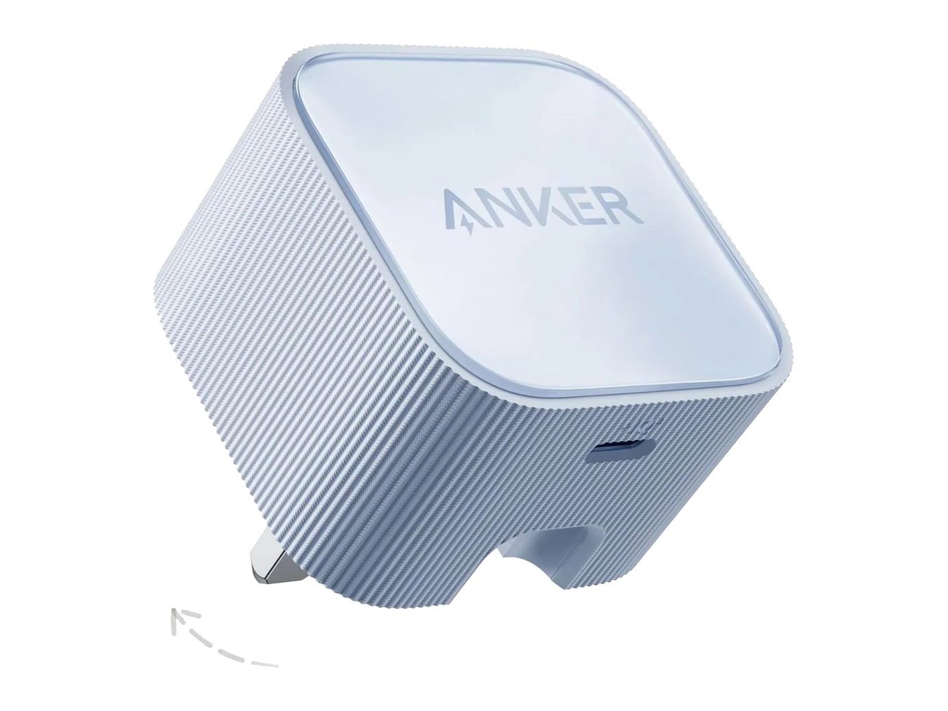Anker - Nano USB-C Wall Charger (30W) Ice Lake Blue Wall Chargers
