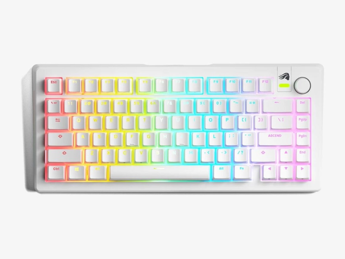 Glorious - GMMK 3 Prebuilt 75% Mechanical Keyboards - White