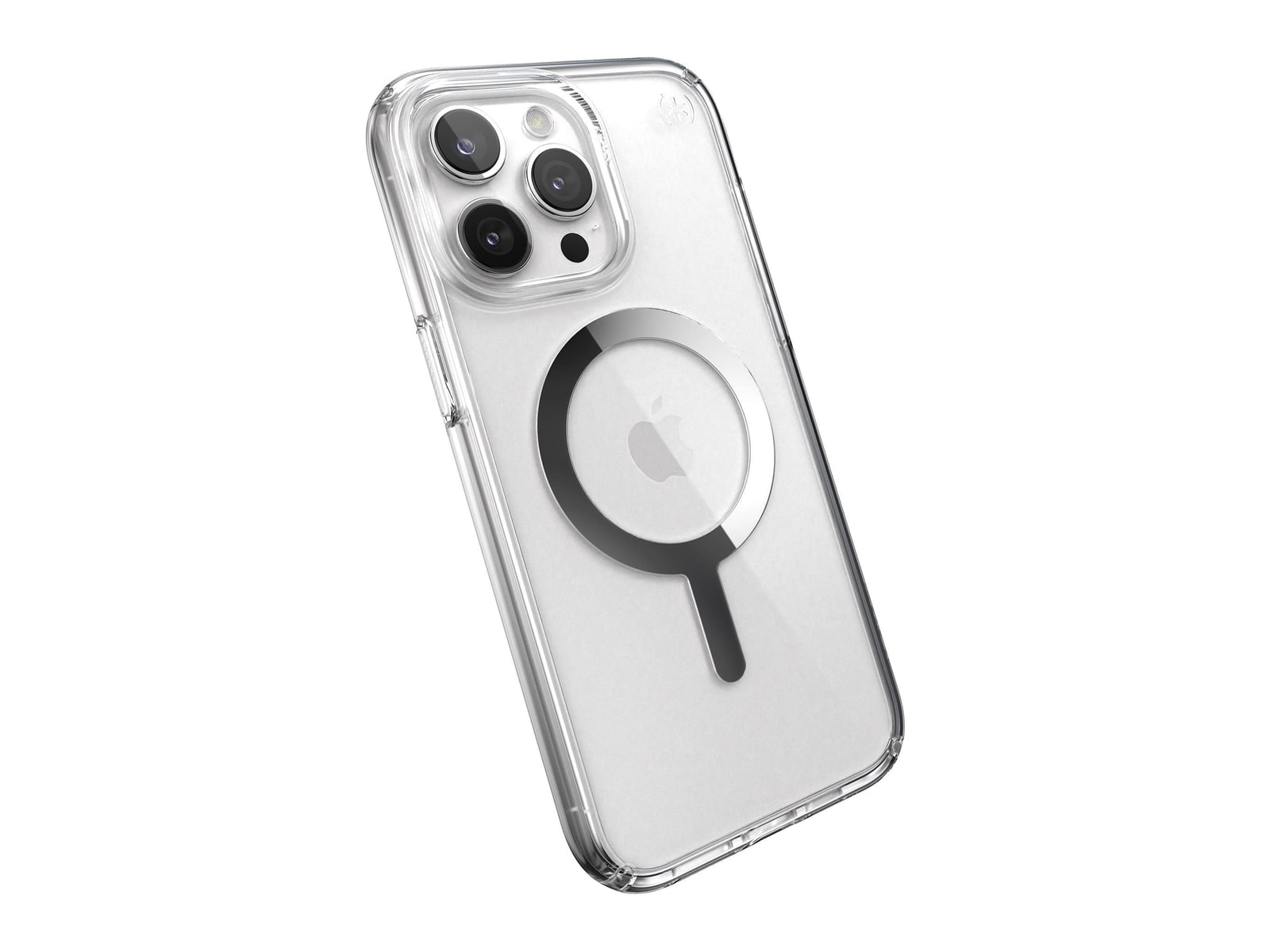 Speck - Presidio Perfect-Clear MagSafe - iPhone 15 Pro Max - Clear/Chrome
